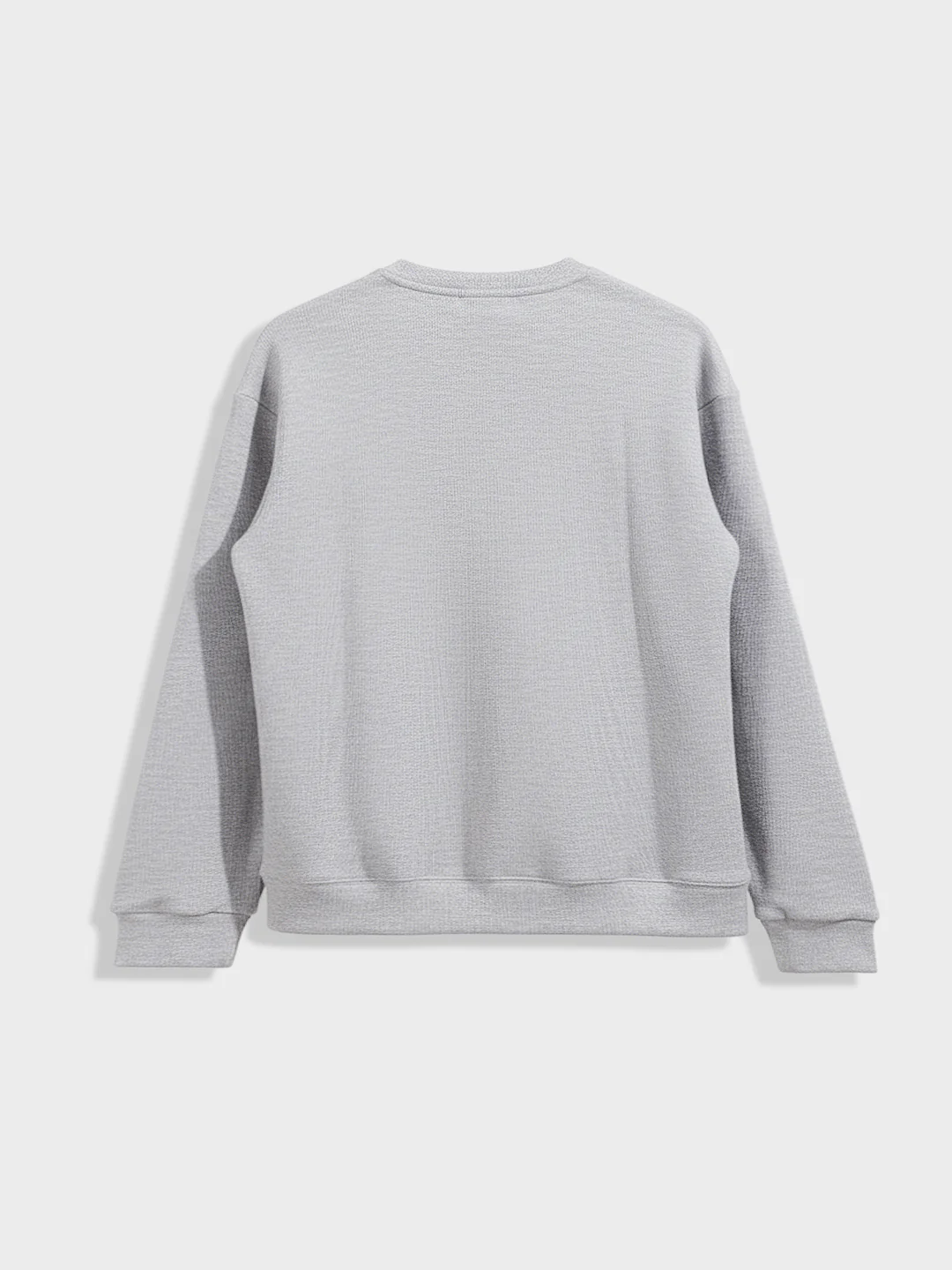 Men's Grey Relaxed Fit Embroided Casual Sweatshirt - Image 4