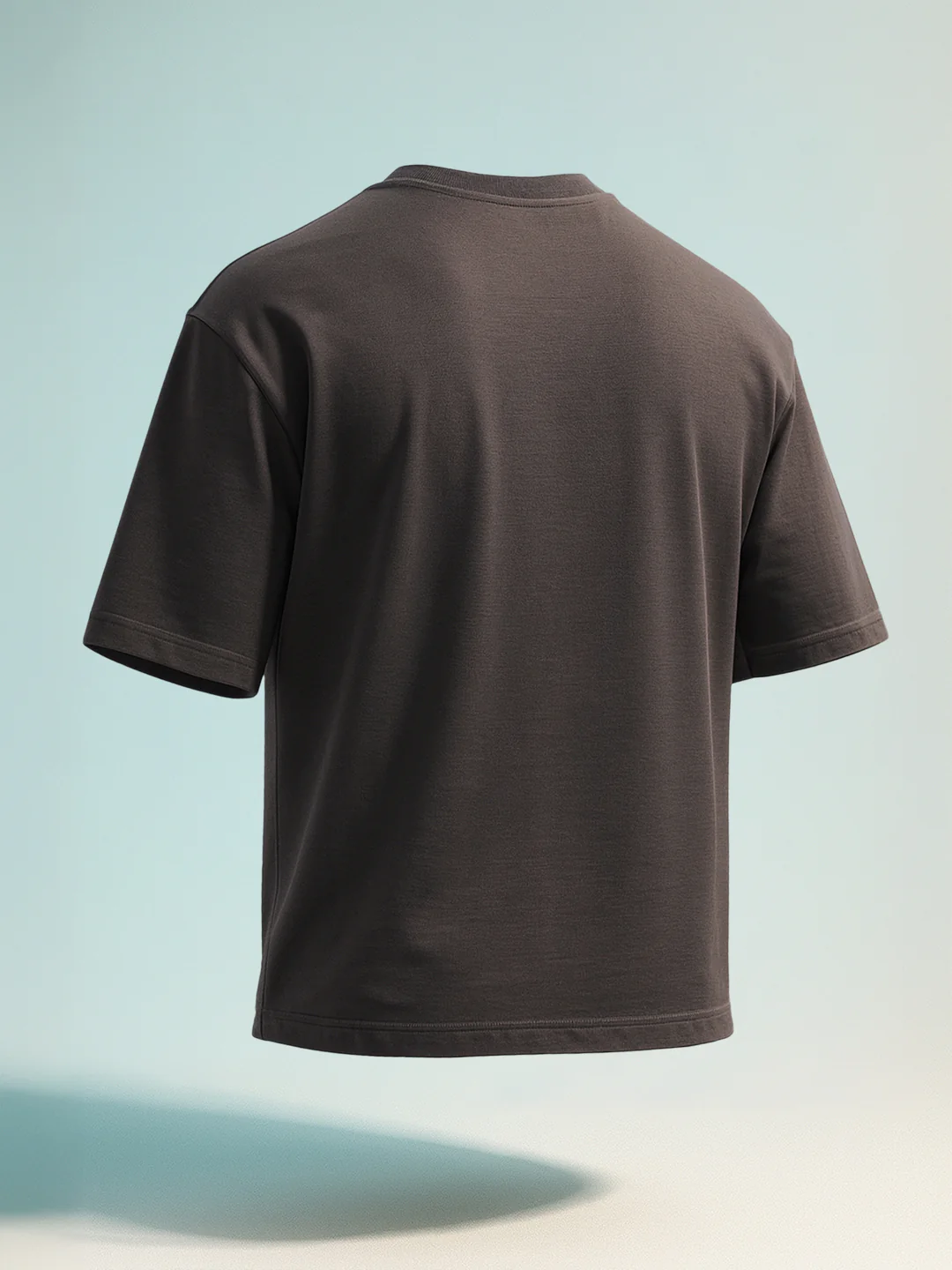 Men's Grey Relaxed Fit Embroided 240 GSM Casual T-Shirt - Image 2
