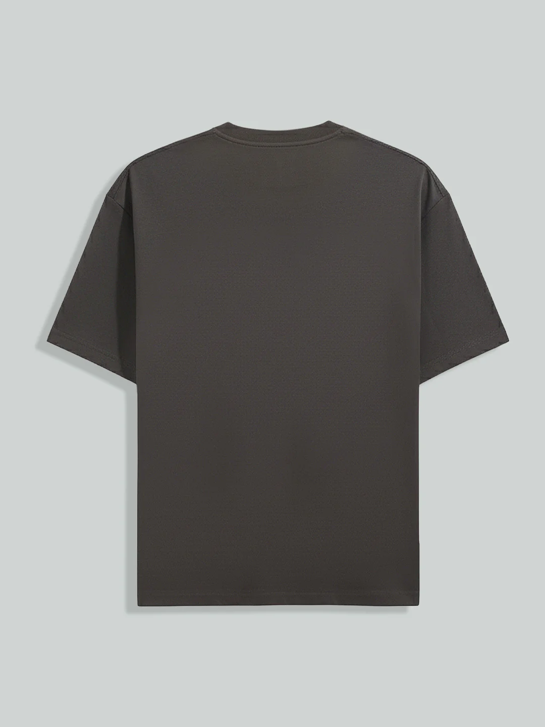 Men's Grey Relaxed Fit Embroided 240 GSM Casual T-Shirt - Image 6