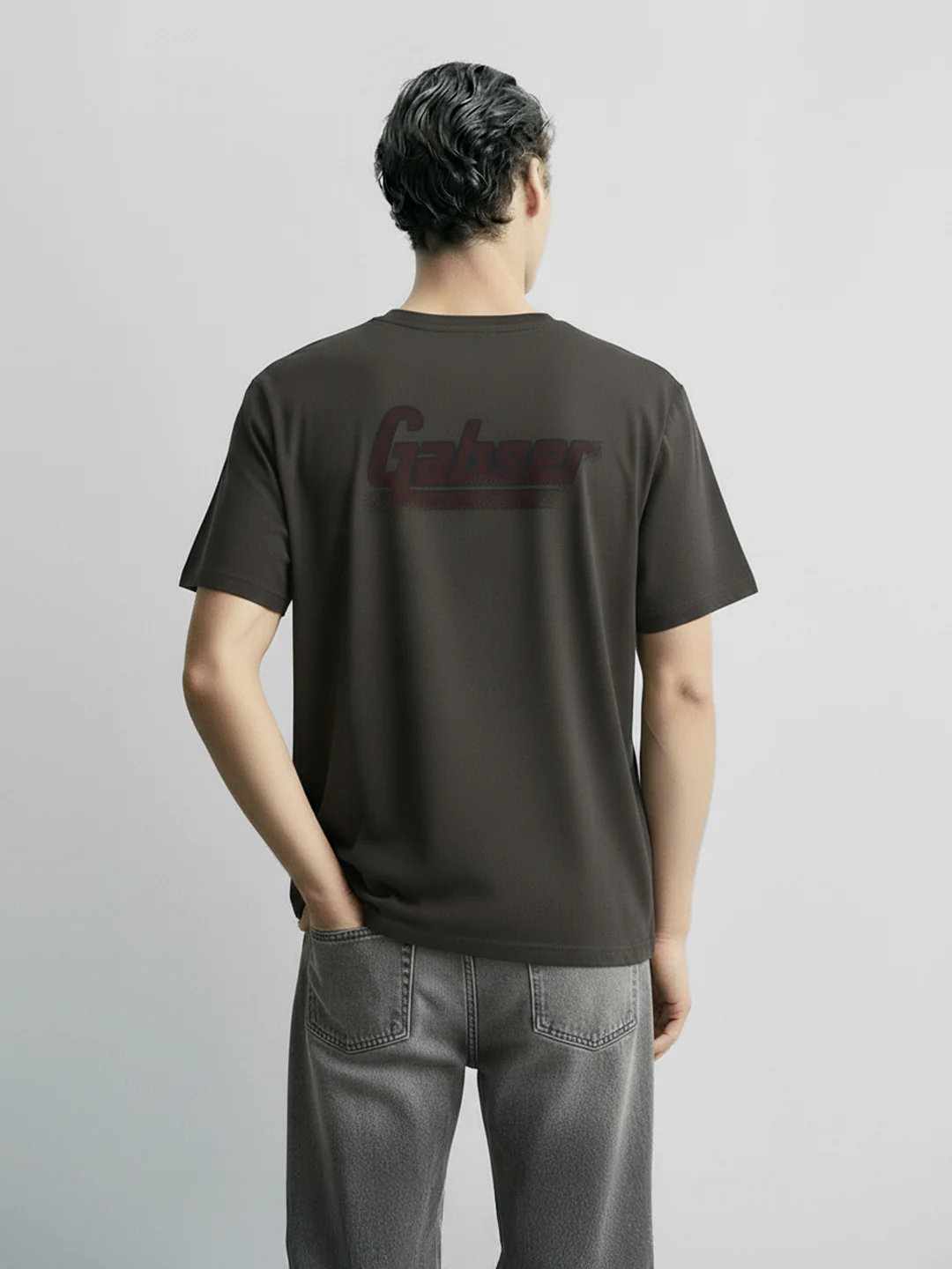 Men's Grey Relaxed Fit Graphic Printed 240 GSM Casual T-Shirt - Image 4