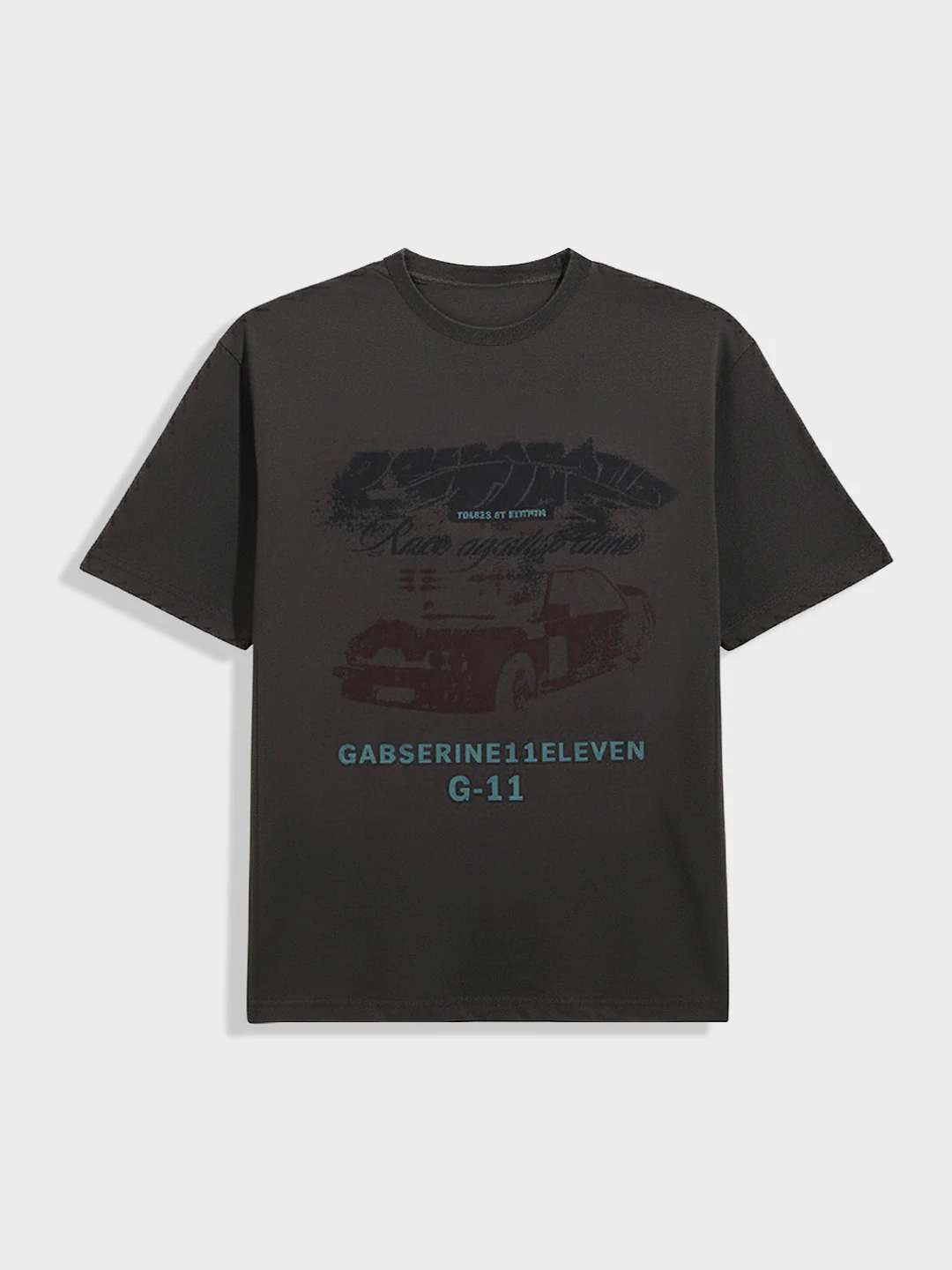 Men's Grey Relaxed Fit Graphic Printed 240 GSM Casual T-Shirt - Image 5