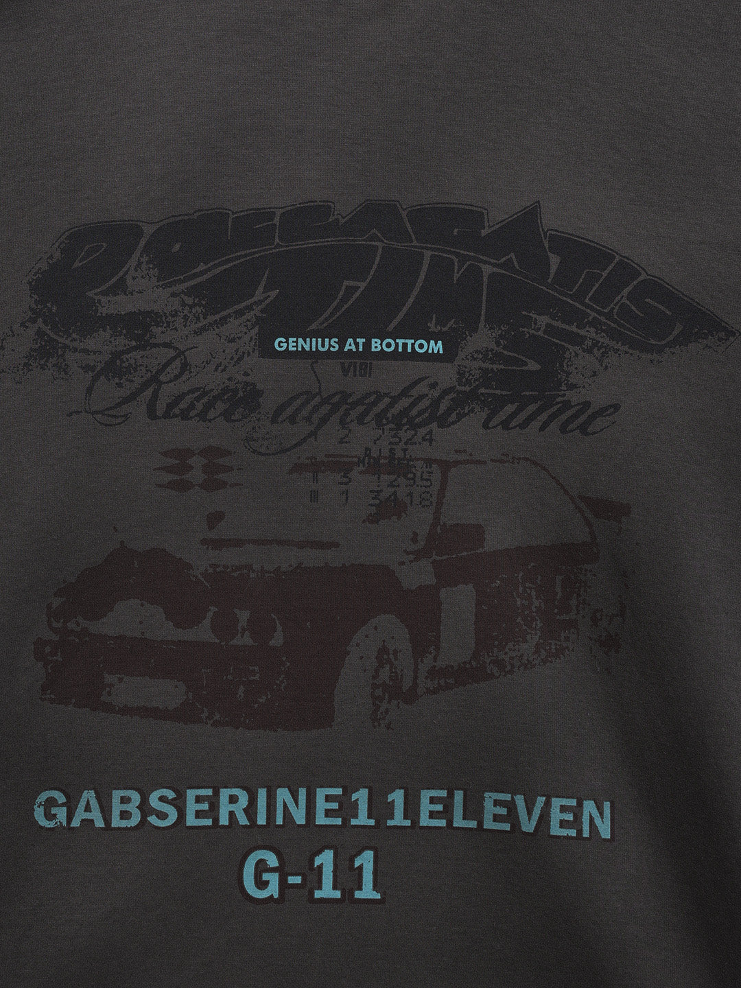 Men's Grey Relaxed Fit Graphic Printed 240 GSM Casual T-Shirt - Image 7