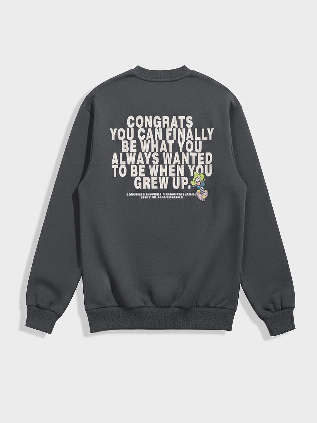 Men's Grey Relaxed Fit Graphic Printed Casual Sweatshirt - Image 4