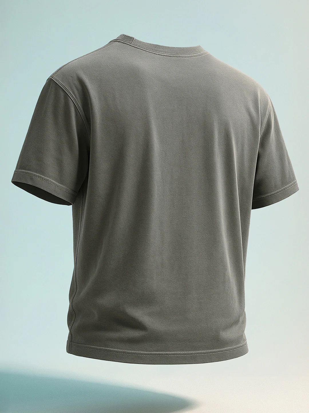 Men's Grey Relaxed Fit Graphic Printed 240 GSM Street Wear T-Shirt - Image 3