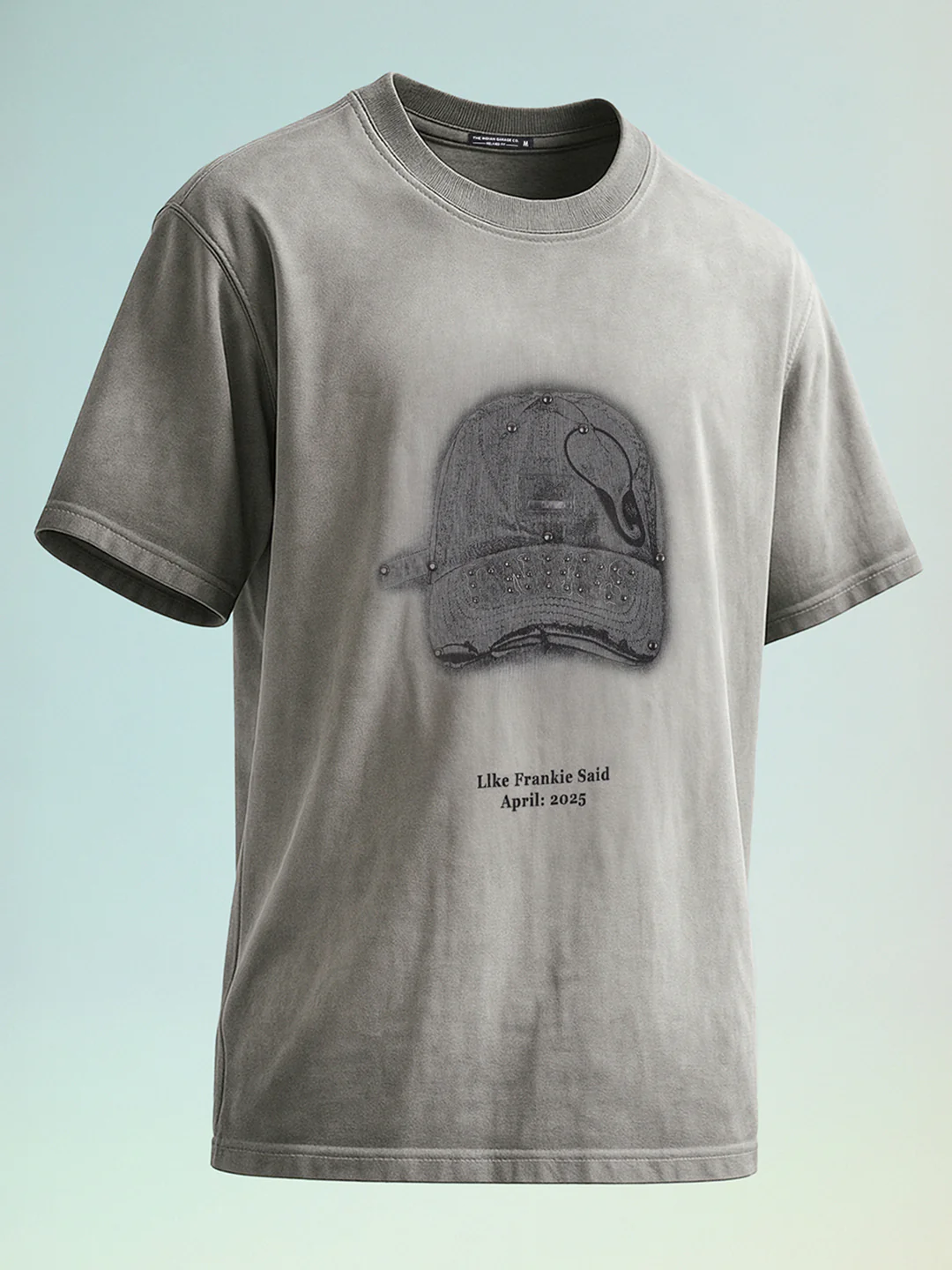 Men's Grey Relaxed Fit Graphic Printed 240 GSM Street Wear T-Shirt - Image 2