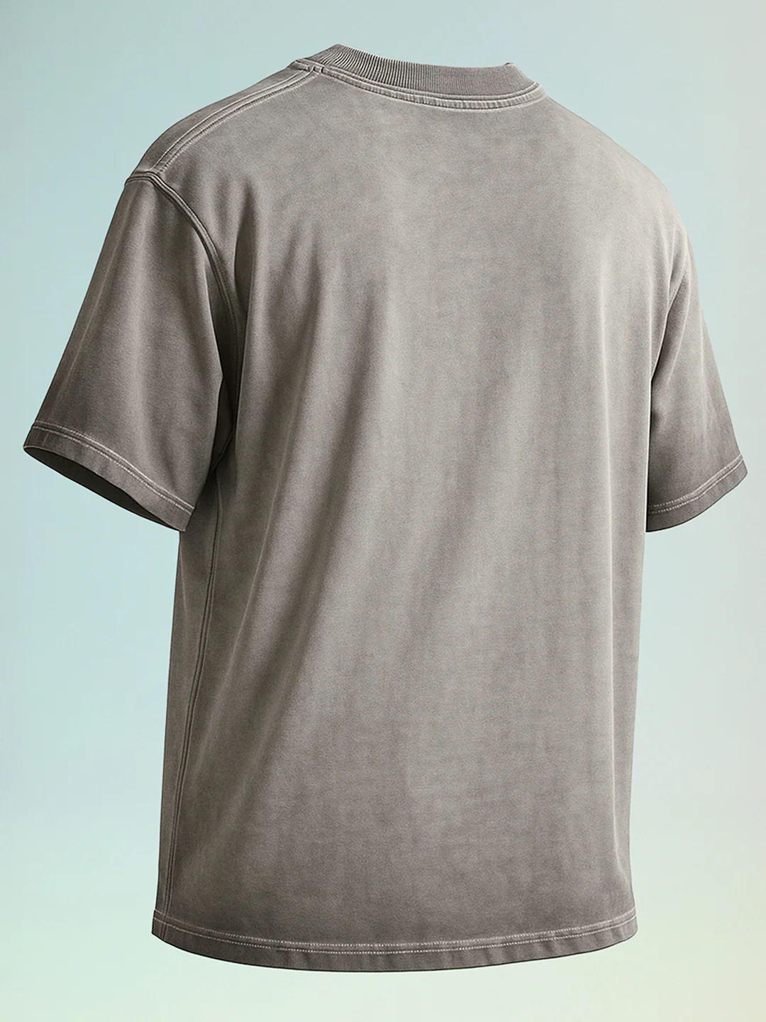 Men's Grey Relaxed Fit Graphic Printed 240 GSM Street Wear T-Shirt - Image 3