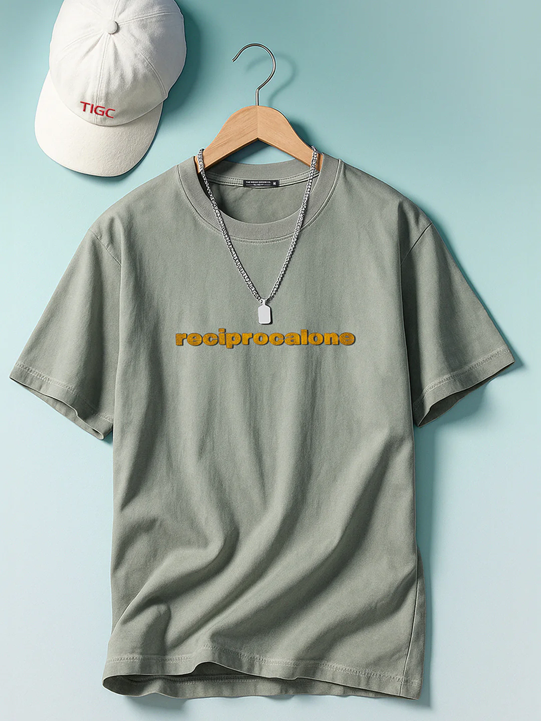 Men's Grey Relaxed Fit Graphic Printed 240 GSM Street Wear T-Shirt