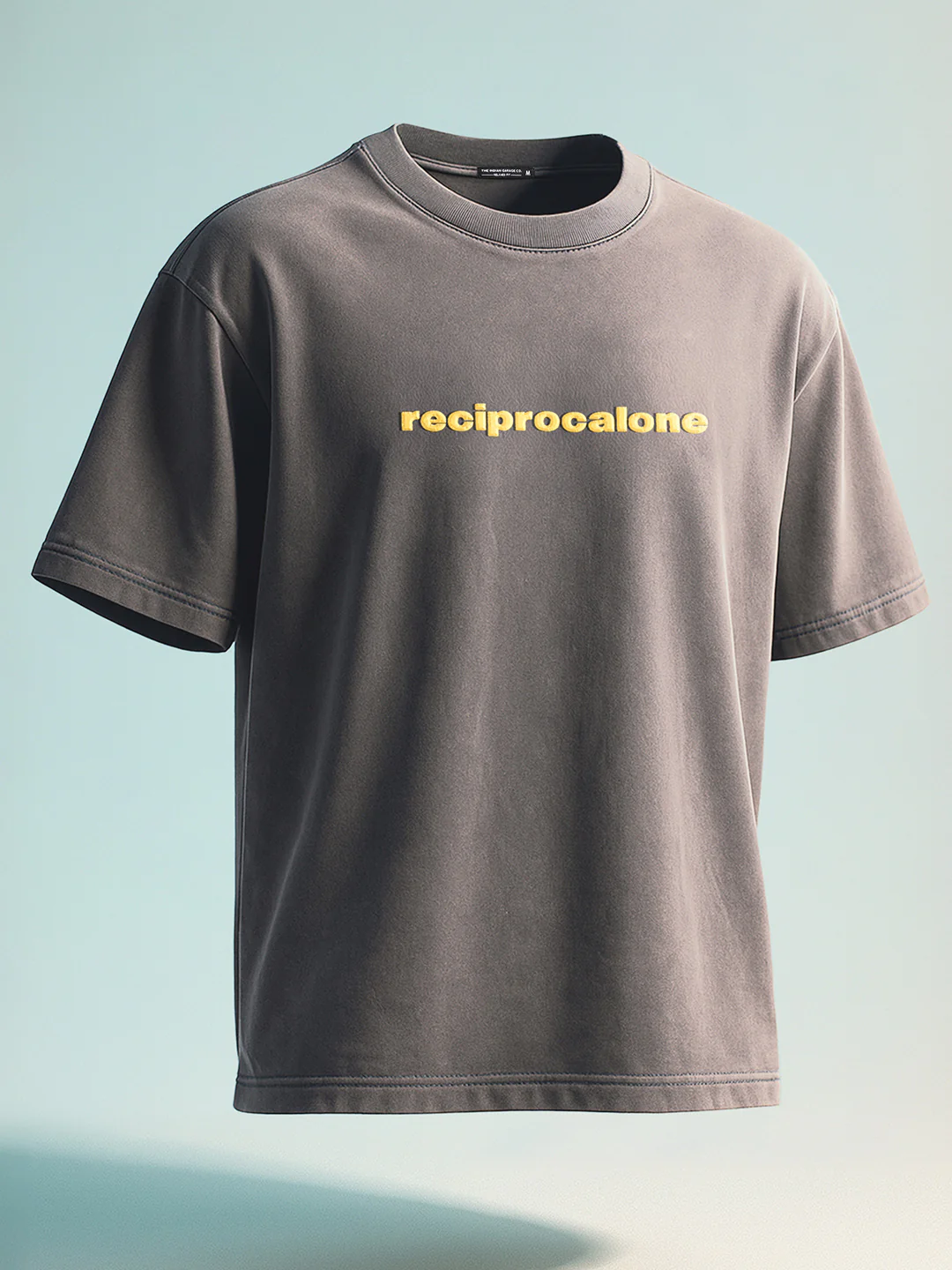 Men's Grey Relaxed Fit Graphic Printed 240 GSM Street Wear T-Shirt - Image 2