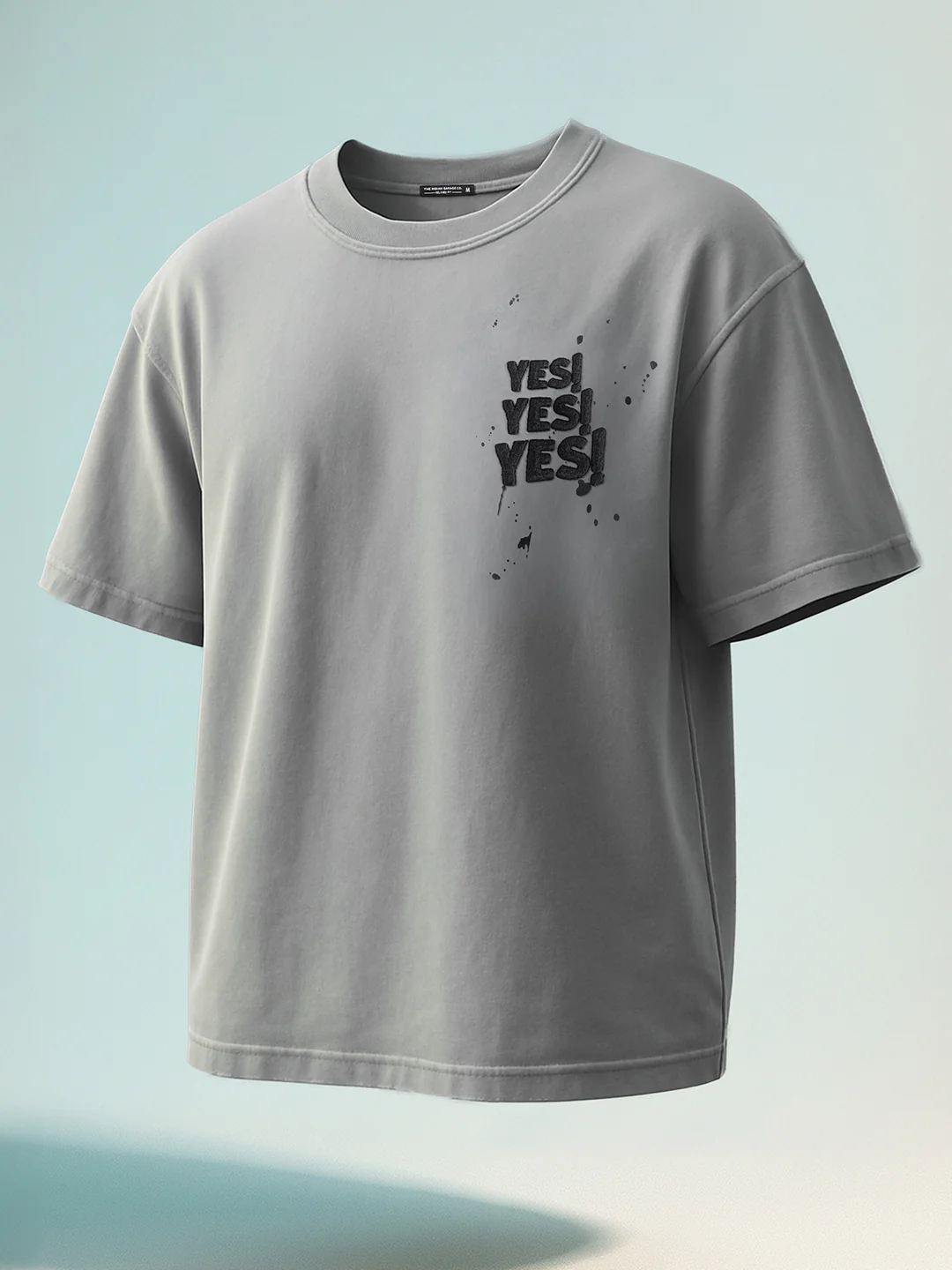 Men's Grey Relaxed Fit Graphic Printed 240 GSM Street Wear T-Shirt - Image 2