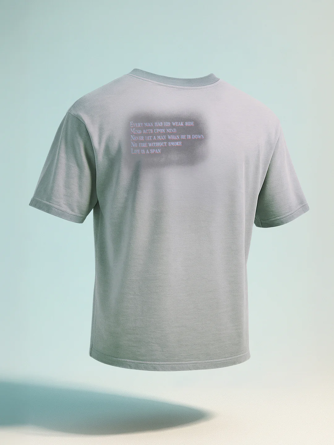 Men's Grey Relaxed Fit Graphic Printed 240 GSM Street Wear T-Shirt - Image 2