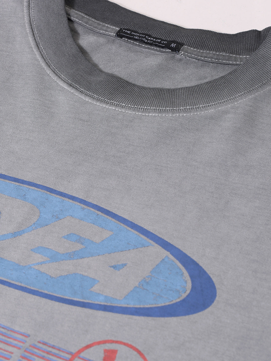 Men's Grey Relaxed Fit Graphic Printed 240 GSM Street Wear T-Shirt - Image 9