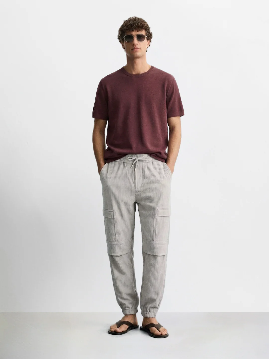 Men's Grey Relaxed Fit Solid Casual Joggers - Image 5