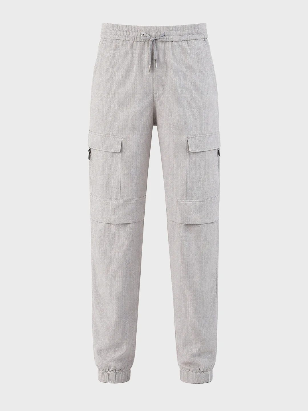 Men's Grey Relaxed Fit Solid Casual Joggers - Image 6