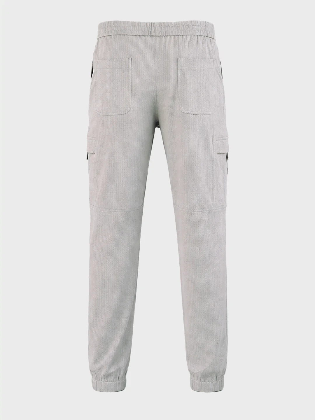 Men's Grey Relaxed Fit Solid Casual Joggers - Image 7