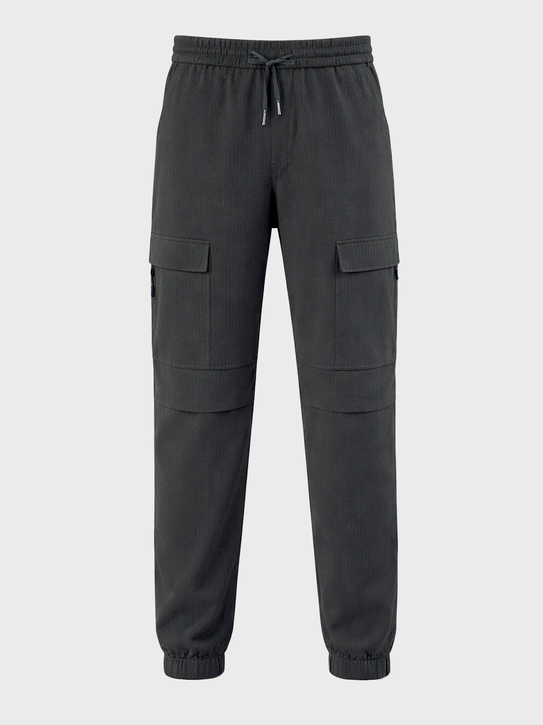 Men's Grey Relaxed Fit Solid Casual Joggers - Image 6