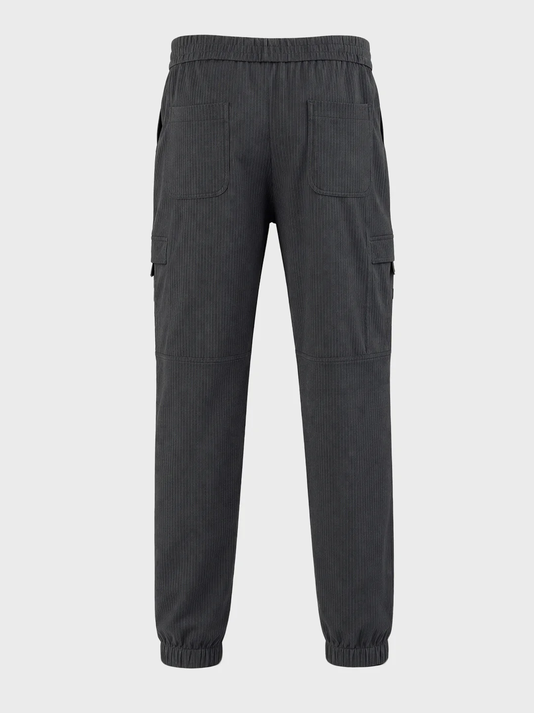 Men's Grey Relaxed Fit Solid Casual Joggers - Image 7
