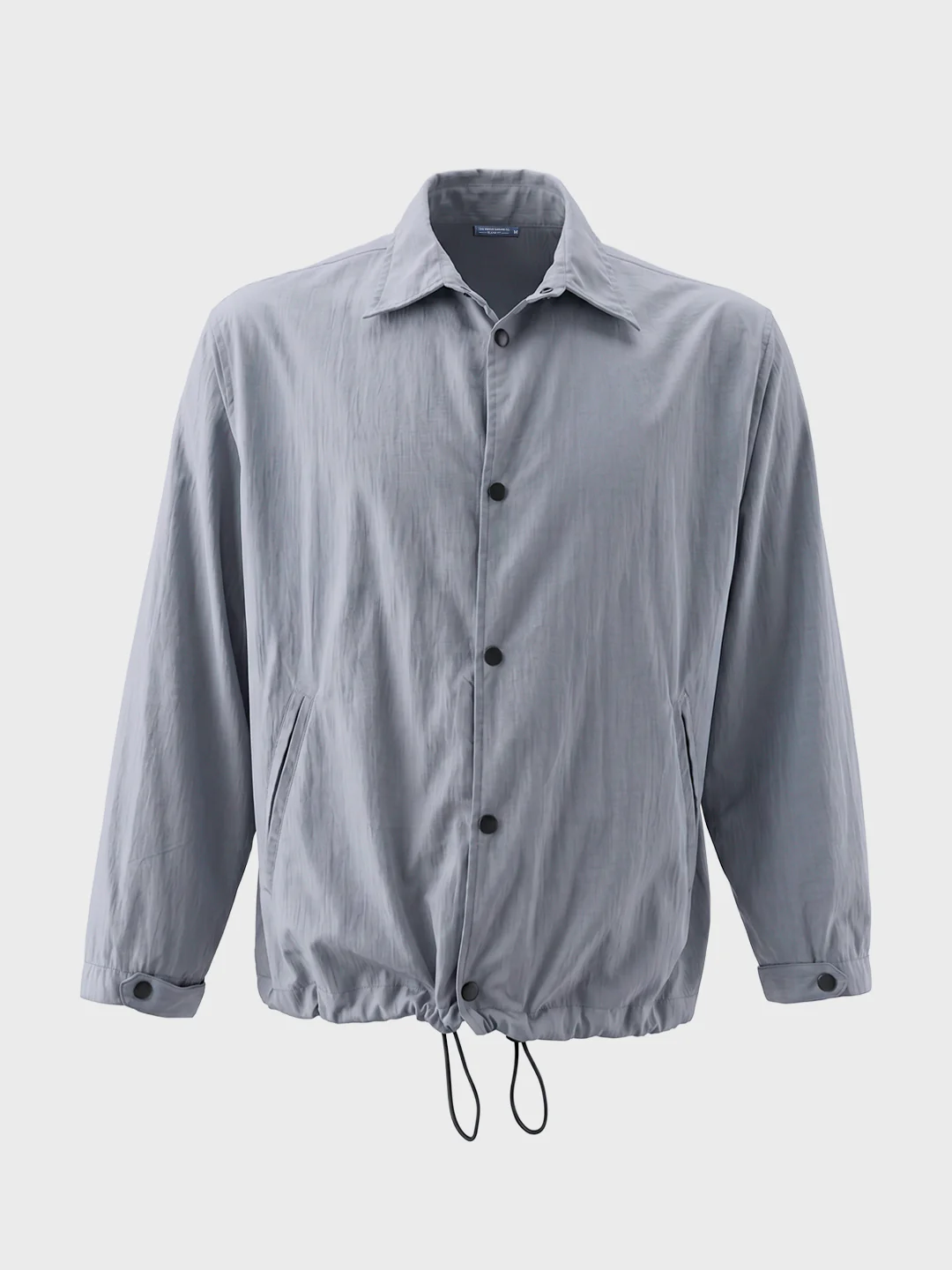 Men's Grey Relaxed Fit Solid Casual Shirt - Image 5
