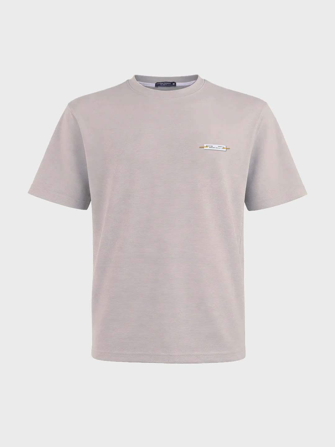 Men's Grey Relaxed Fit Solid Casual T-Shirts - Image 4