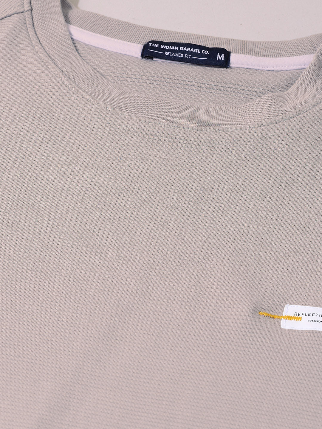 Men's Grey Relaxed Fit Solid Casual T-Shirts - Image 6