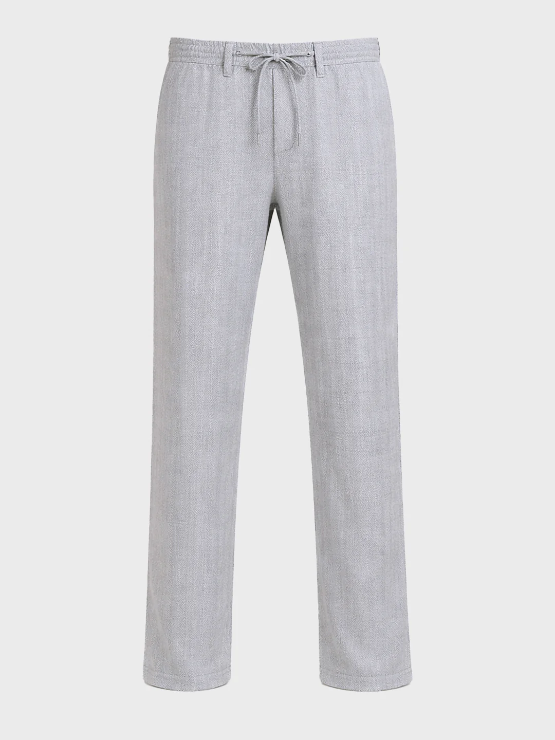 Men's Grey Relaxed Fit Solid Casual Trousers - Image 4