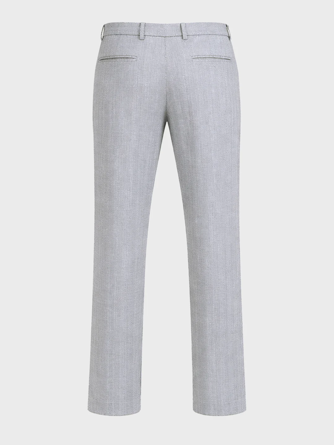 Men's Grey Relaxed Fit Solid Casual Trousers - Image 5