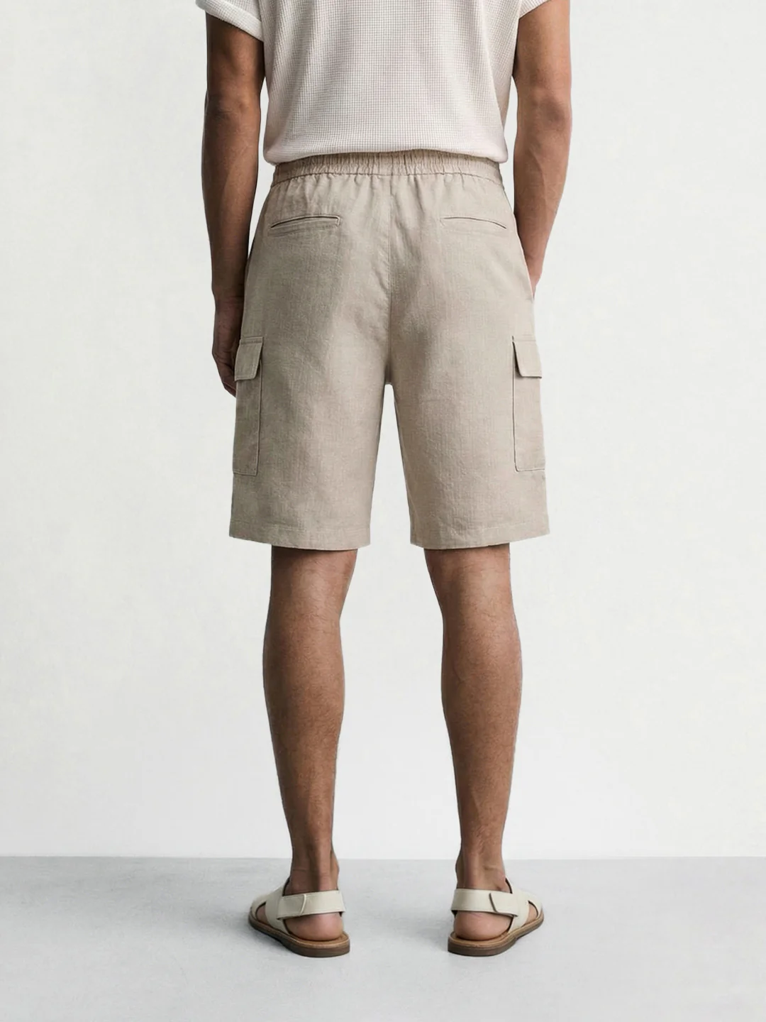 Men's Grey Relaxed Fit Solid Resort Wear Shorts - Image 2