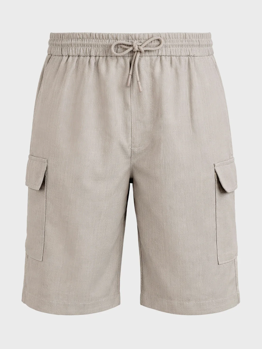 Men's Grey Relaxed Fit Solid Resort Wear Shorts - Image 5