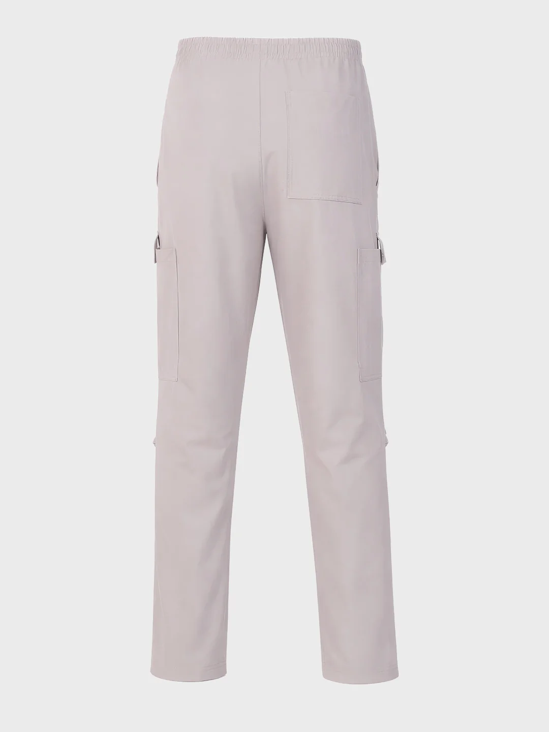 Men's Grey Relaxed Fit Solid Utility Cargo - Image 5