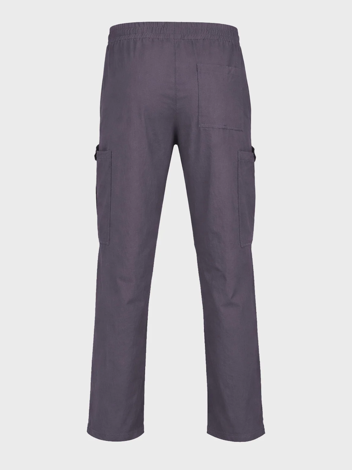 Men's Grey Relaxed Fit Solid Utility Cargo - Image 5