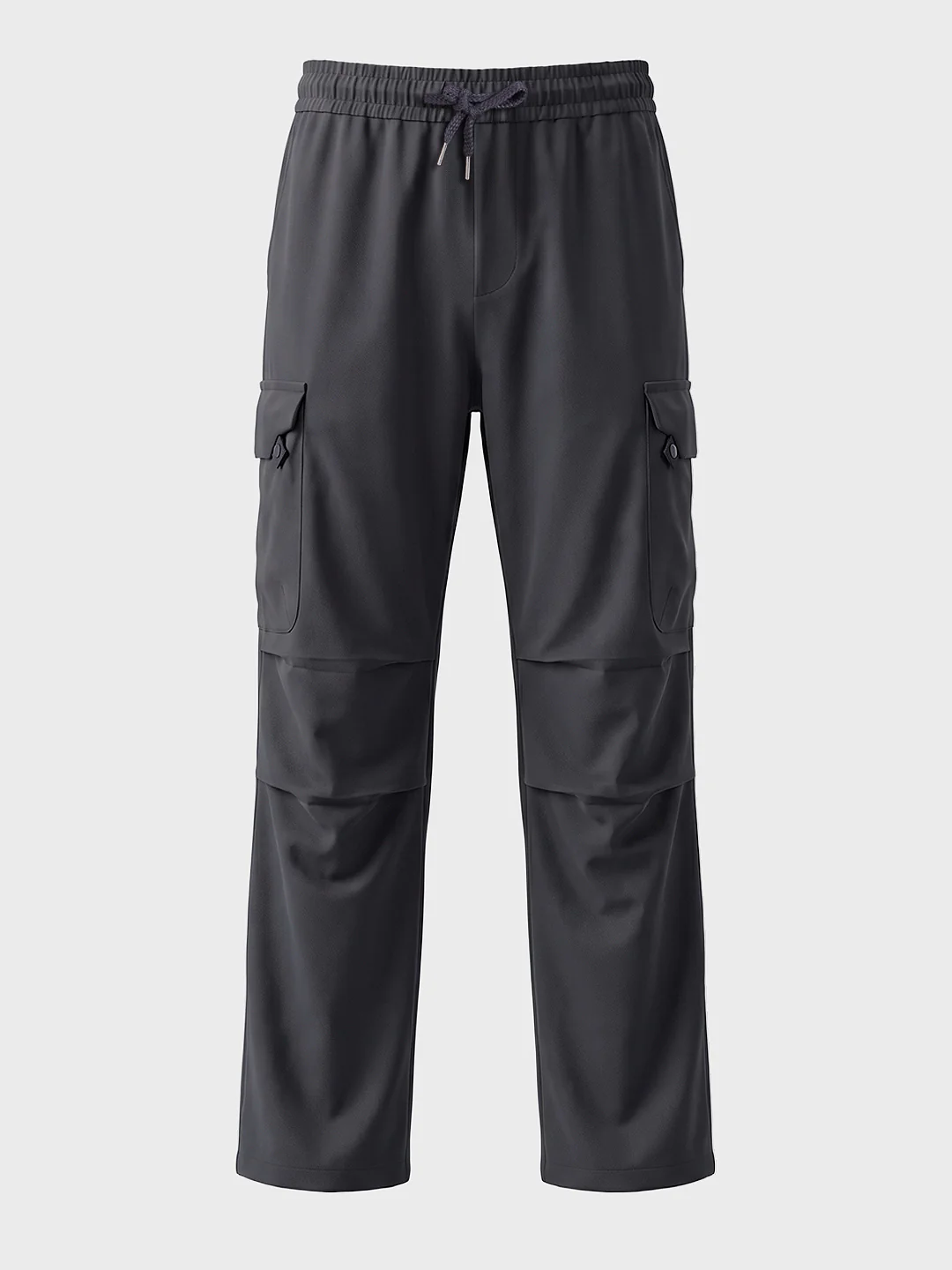 Men's Grey Relaxed Fit Solid Utility Cargo - Image 6