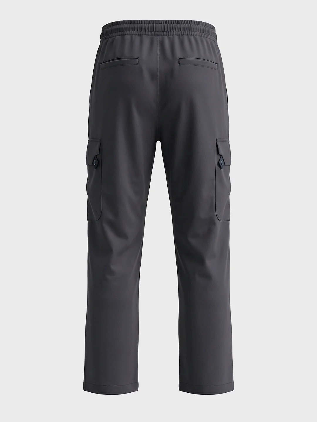 Men's Grey Relaxed Fit Solid Utility Cargo - Image 7
