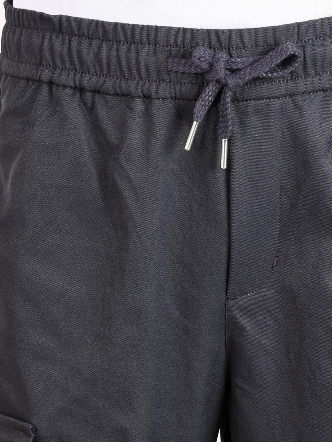 Men's Grey Relaxed Fit Solid Utility Cargo - Image 8
