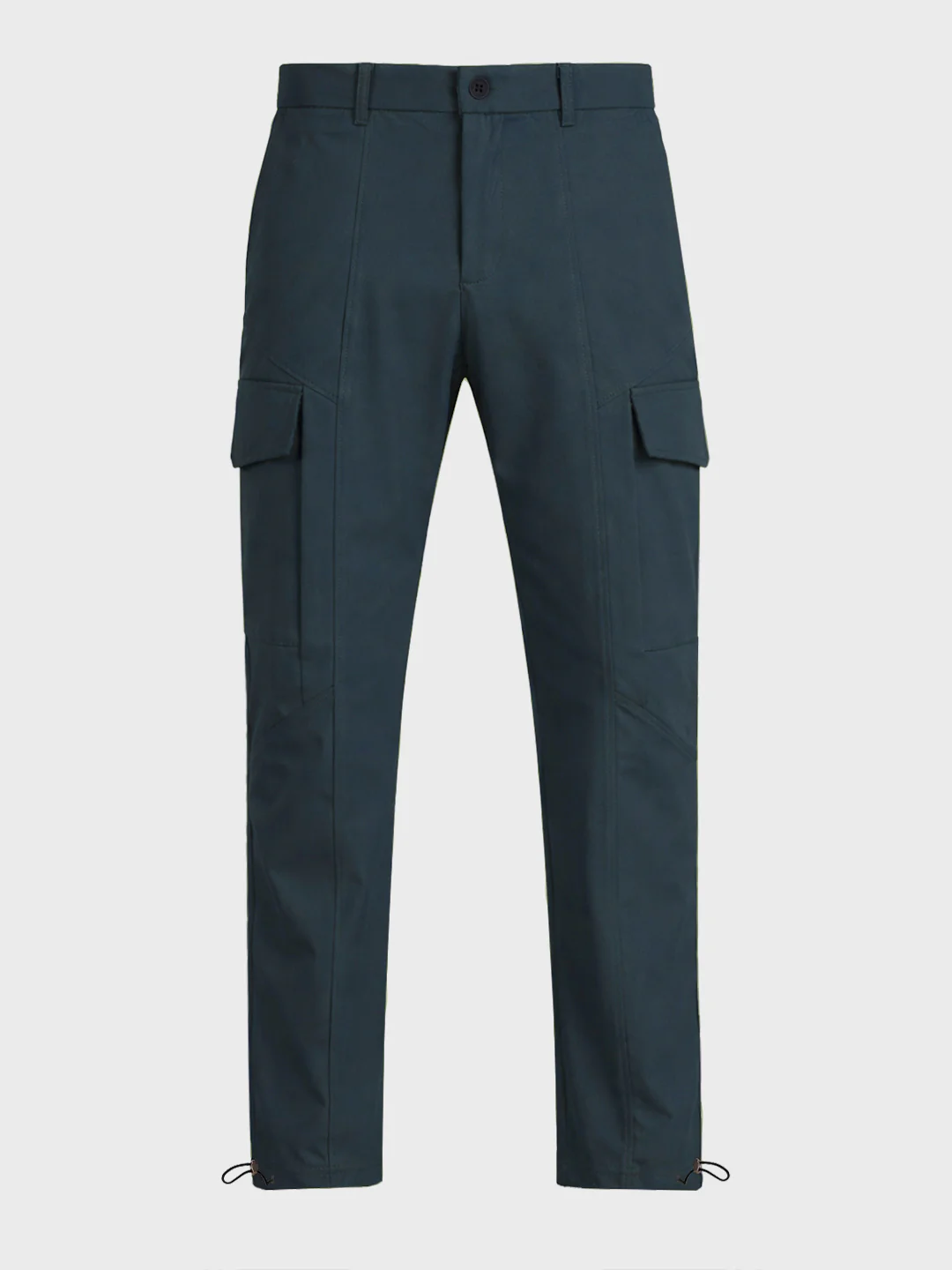 Men's Grey Relaxed Fit Solid Utility Cargo - Image 6