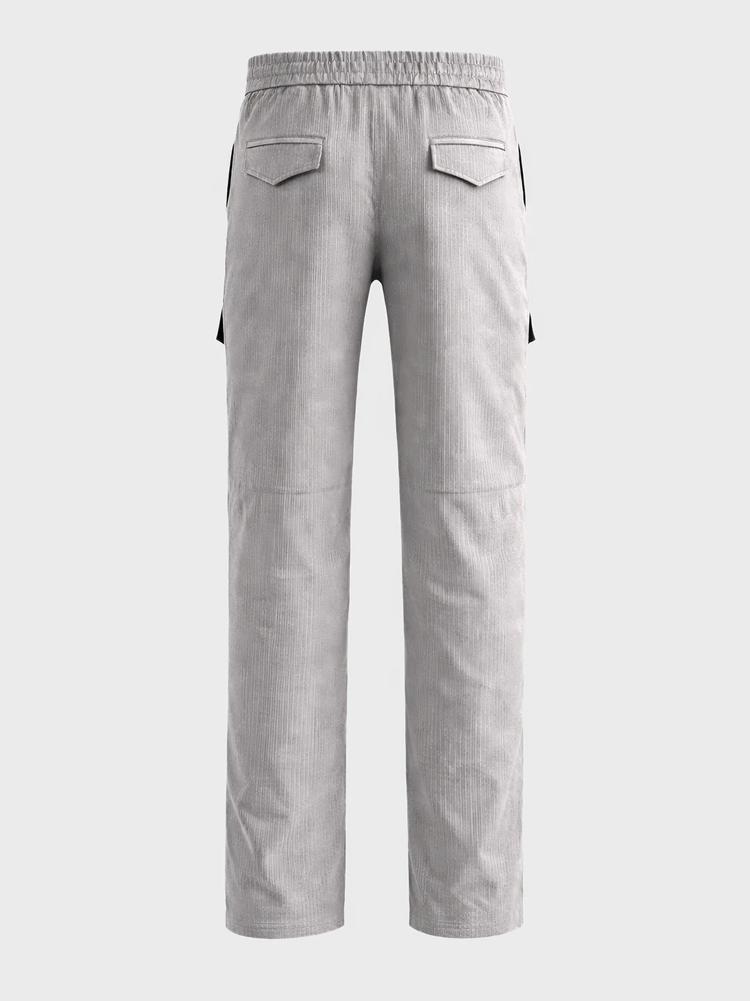 Men's Grey Relaxed Fit Solid Utility Cargo - Image 7
