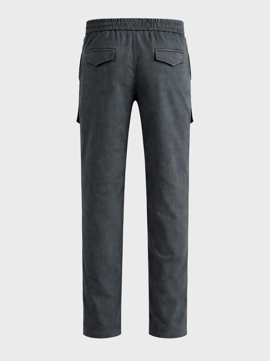 Men's Grey Relaxed Fit Solid Utility Cargo - Image 7