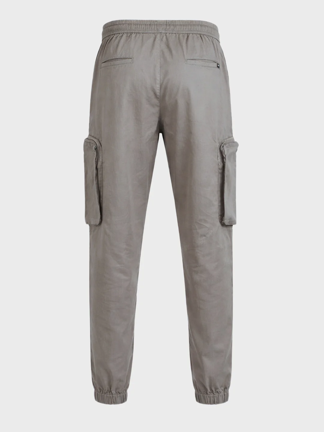 Men's Grey Relaxed Fit Solid Utility Cargo - Image 7