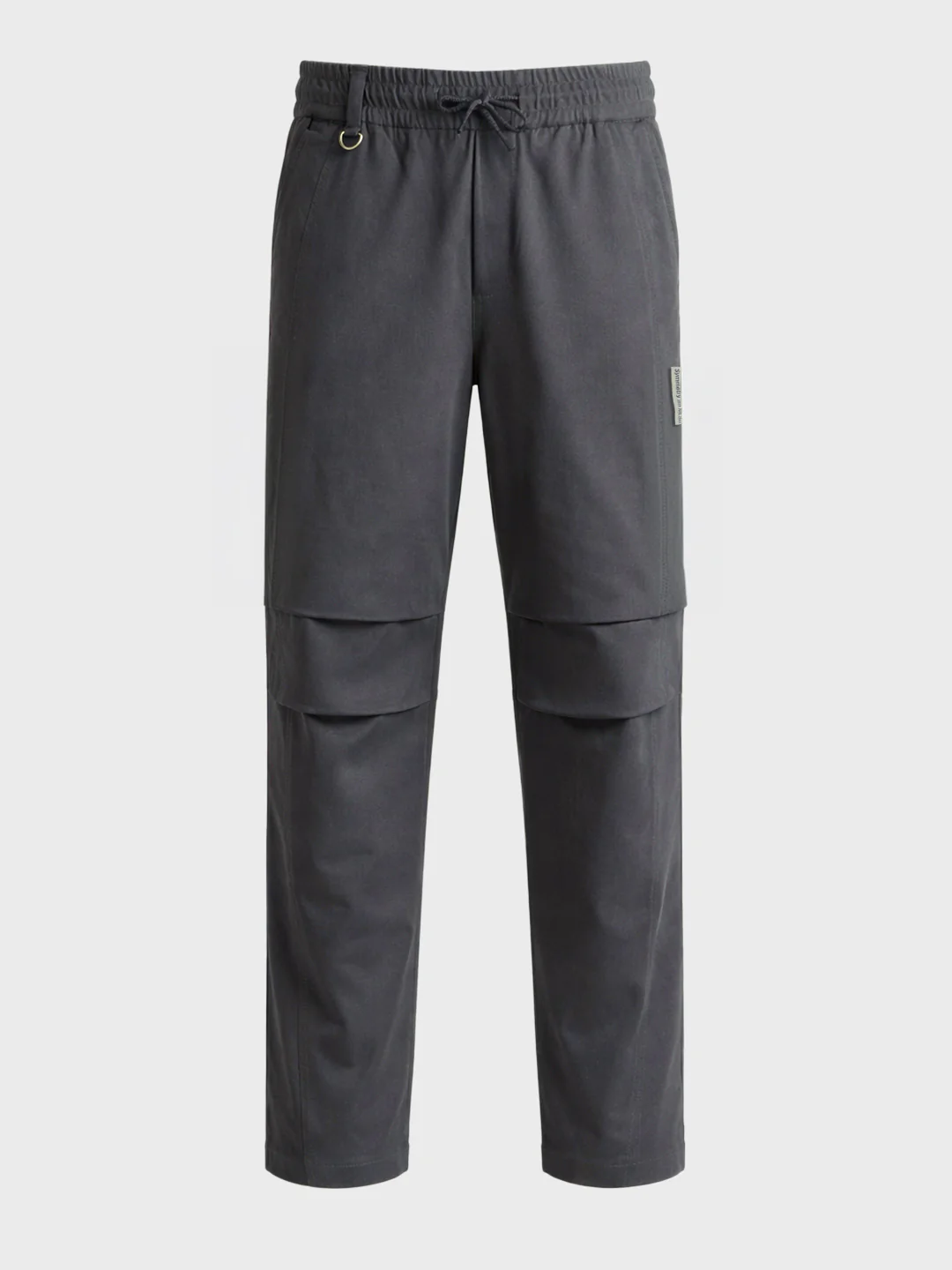 Men's Grey Relaxed Fit Solid Utility Joggers - Image 6