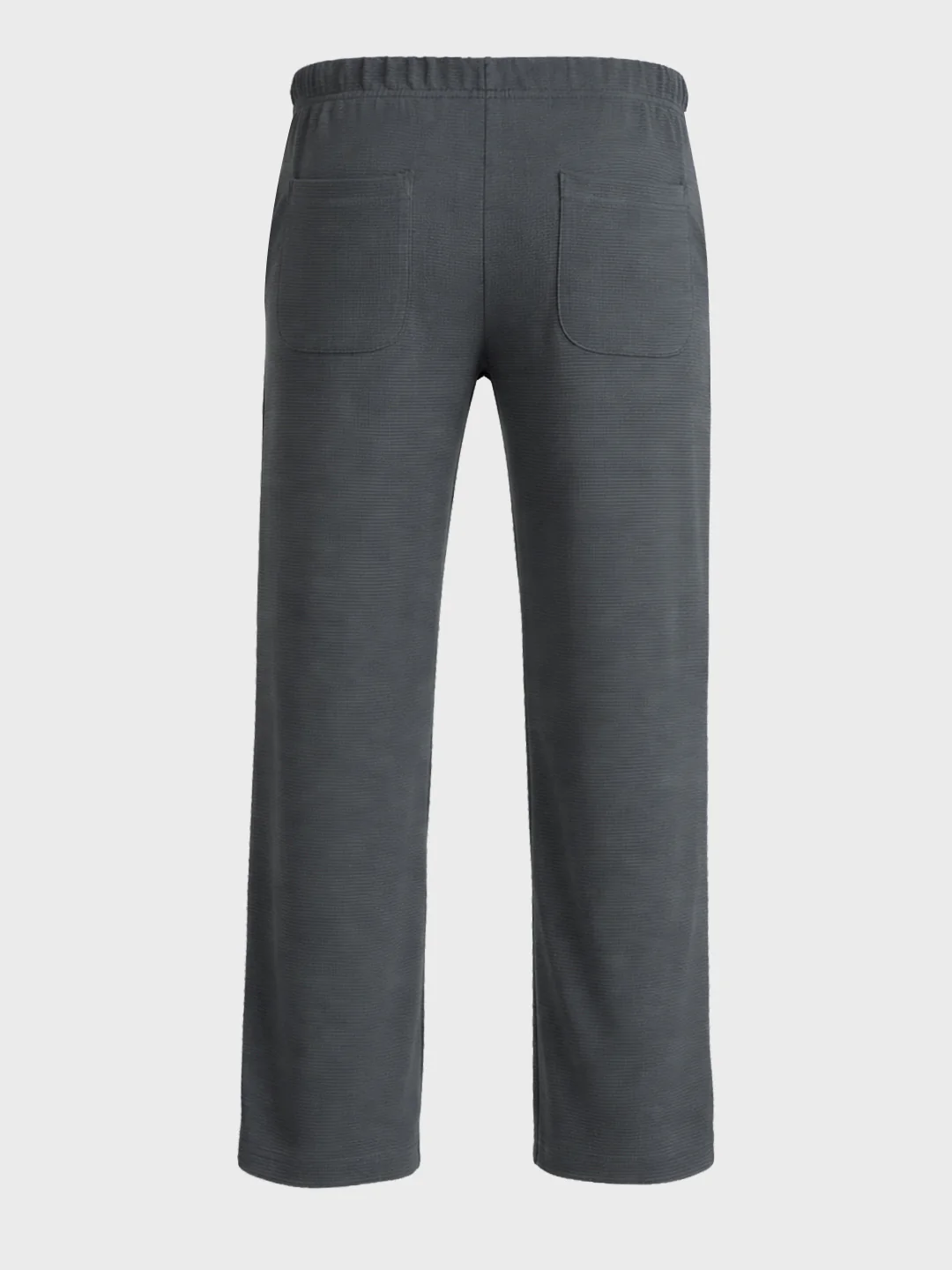 Men's Grey Relaxed Fit Textured Casual Joggers - Image 7