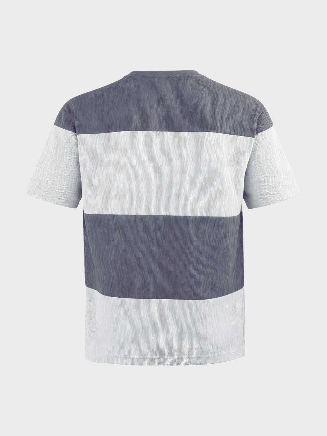 Men's Grey Relaxed Fit Textured Casual T-Shirts - Image 5