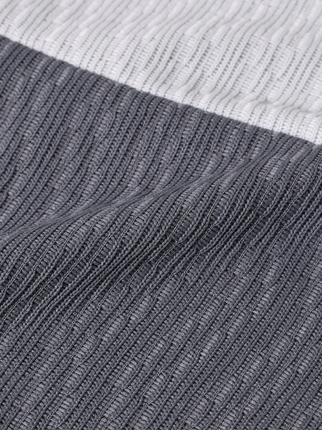 Men's Grey Relaxed Fit Textured Casual T-Shirts - Image 7