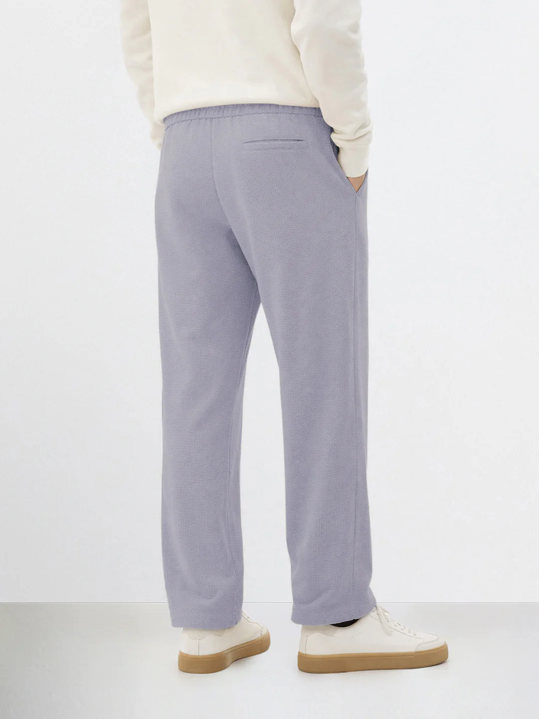 Men's Grey Relaxed Fit Textured Utility Trousers - Image 2