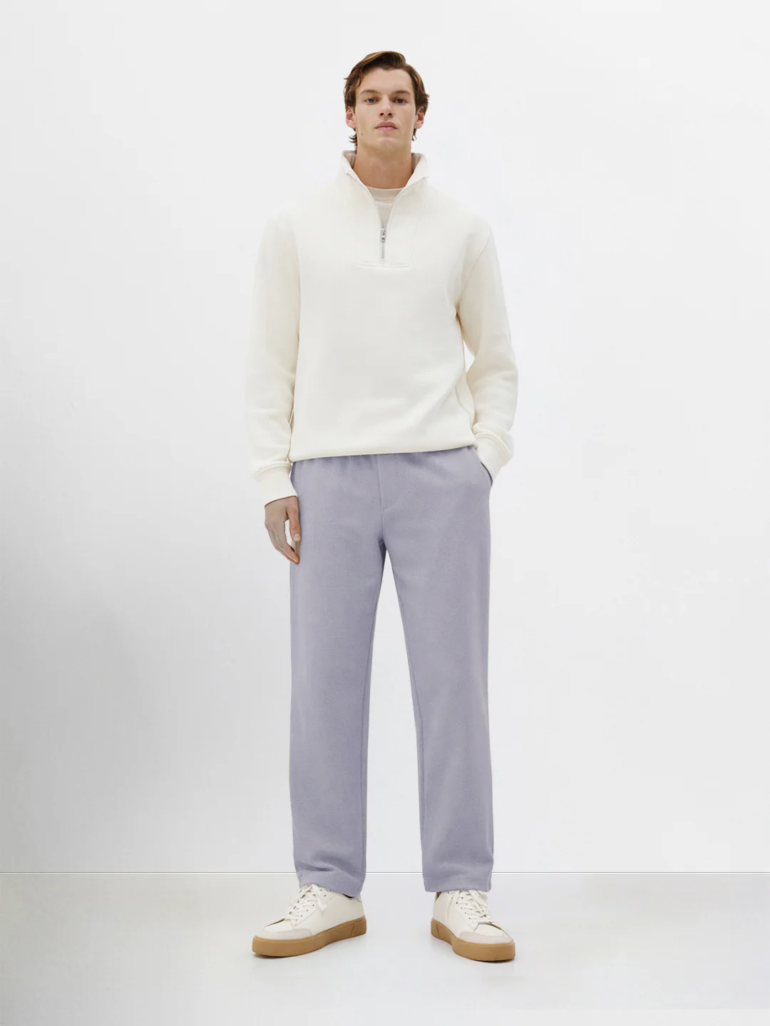 Men's Grey Relaxed Fit Textured Utility Trousers - Image 3