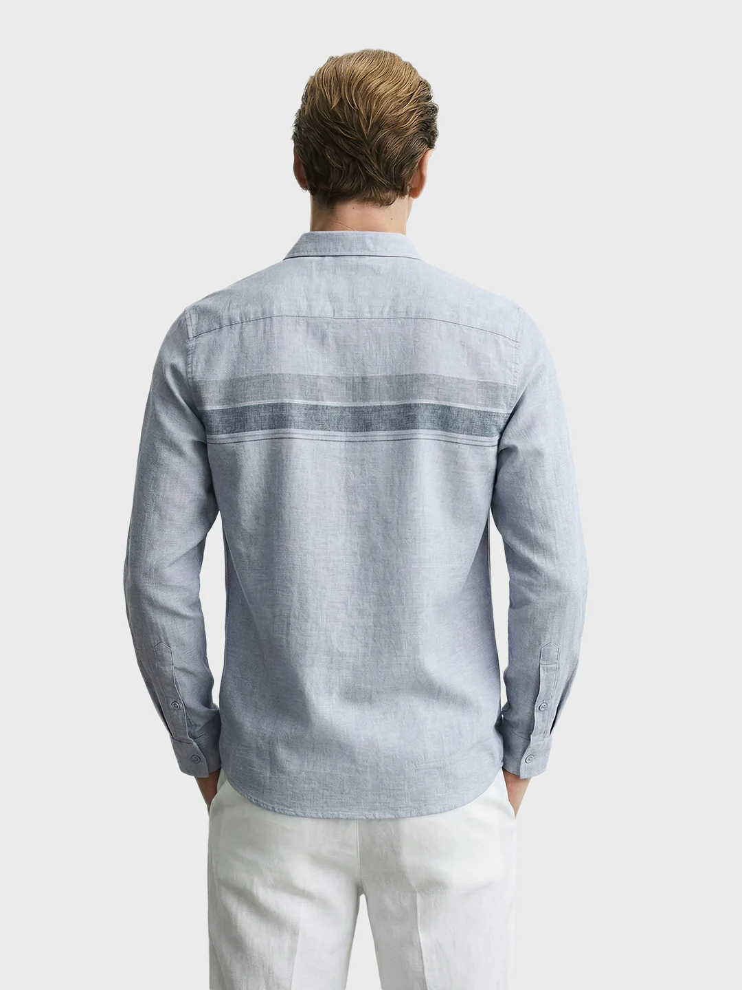 Men's Grey Slim Fit Checked Casual Shirt - Image 5