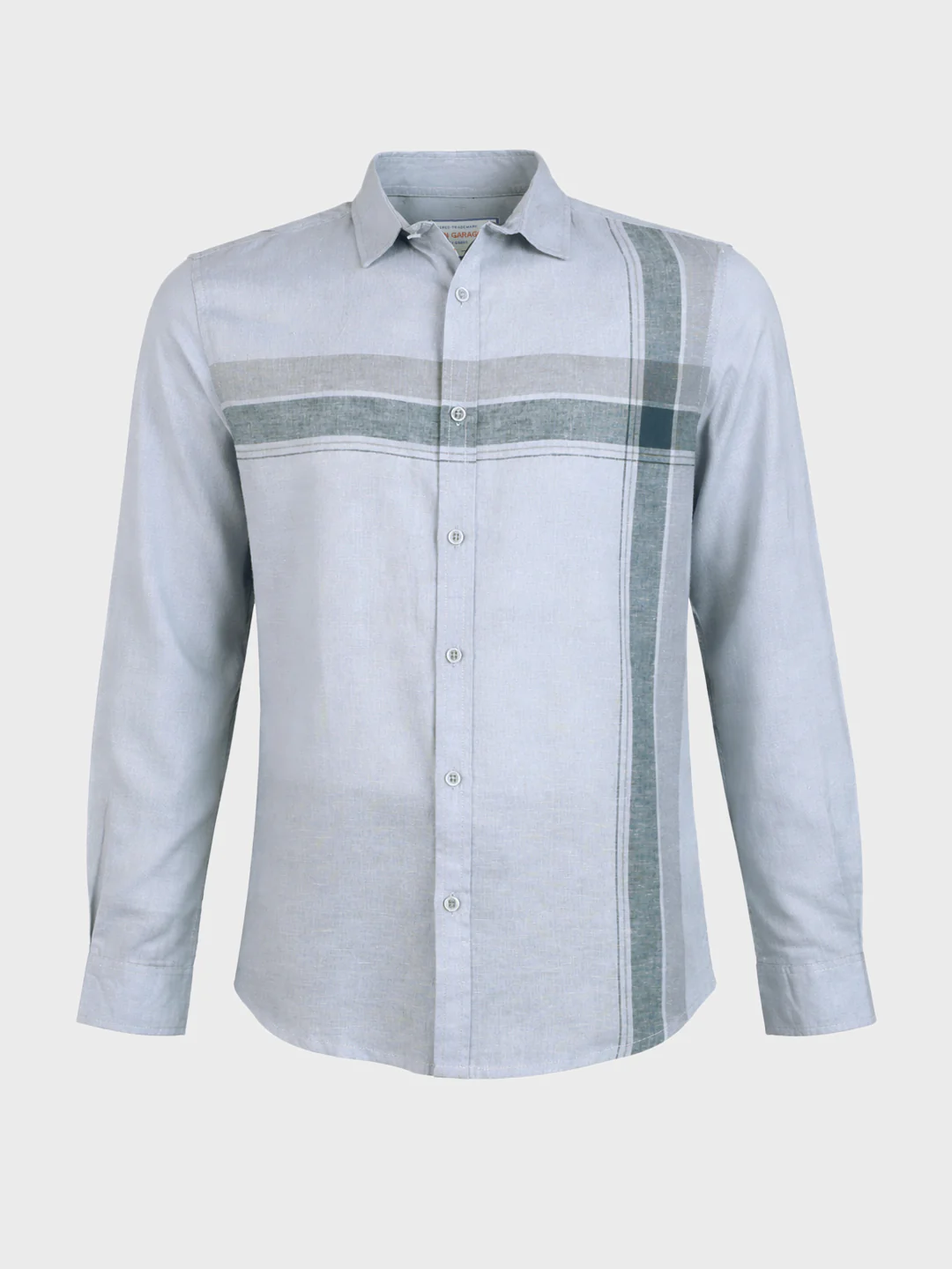 Men's Grey Slim Fit Checked Casual Shirt - Image 6
