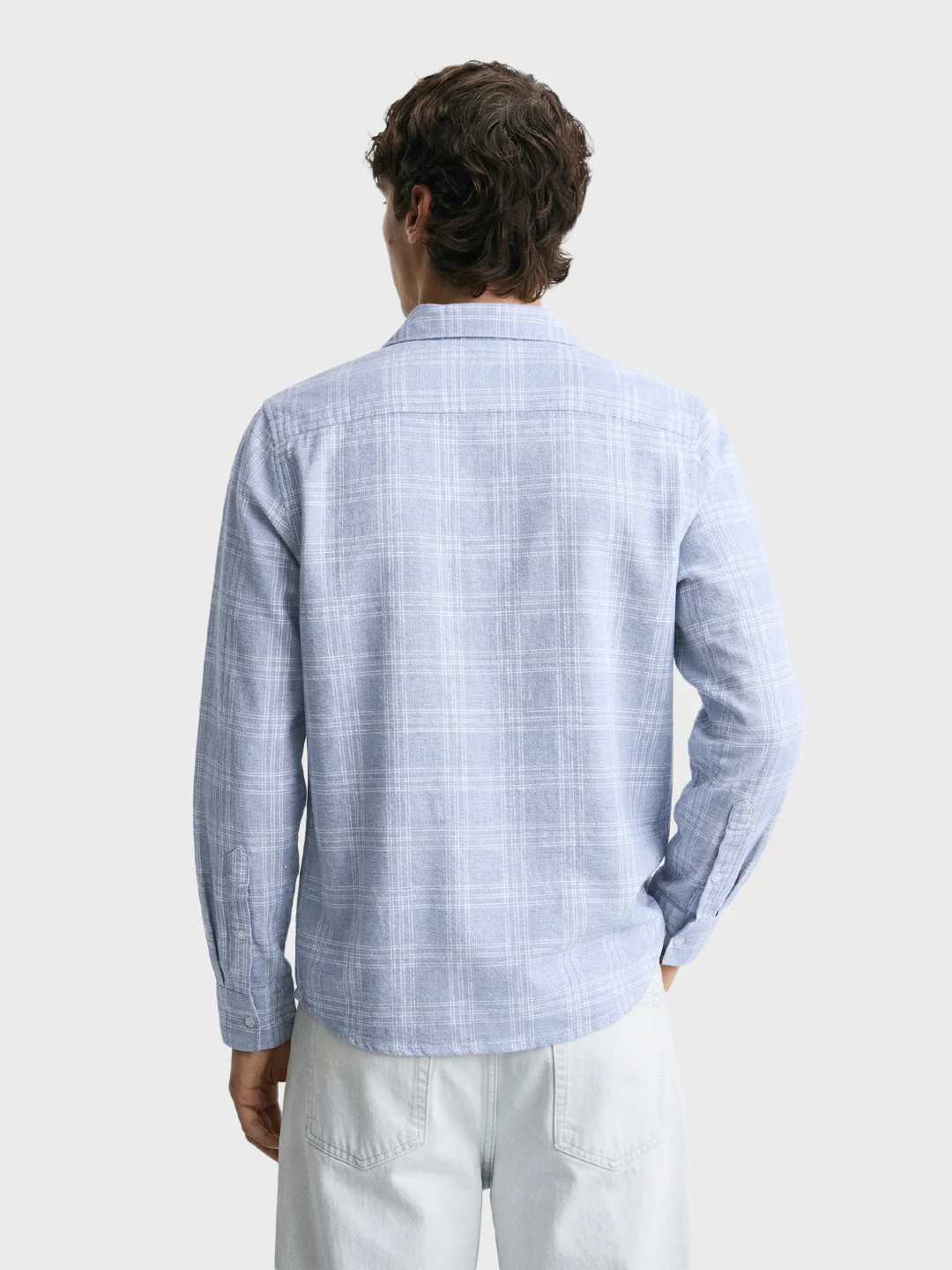 Men's Grey Slim Fit Checked Casual Shirt - Image 5