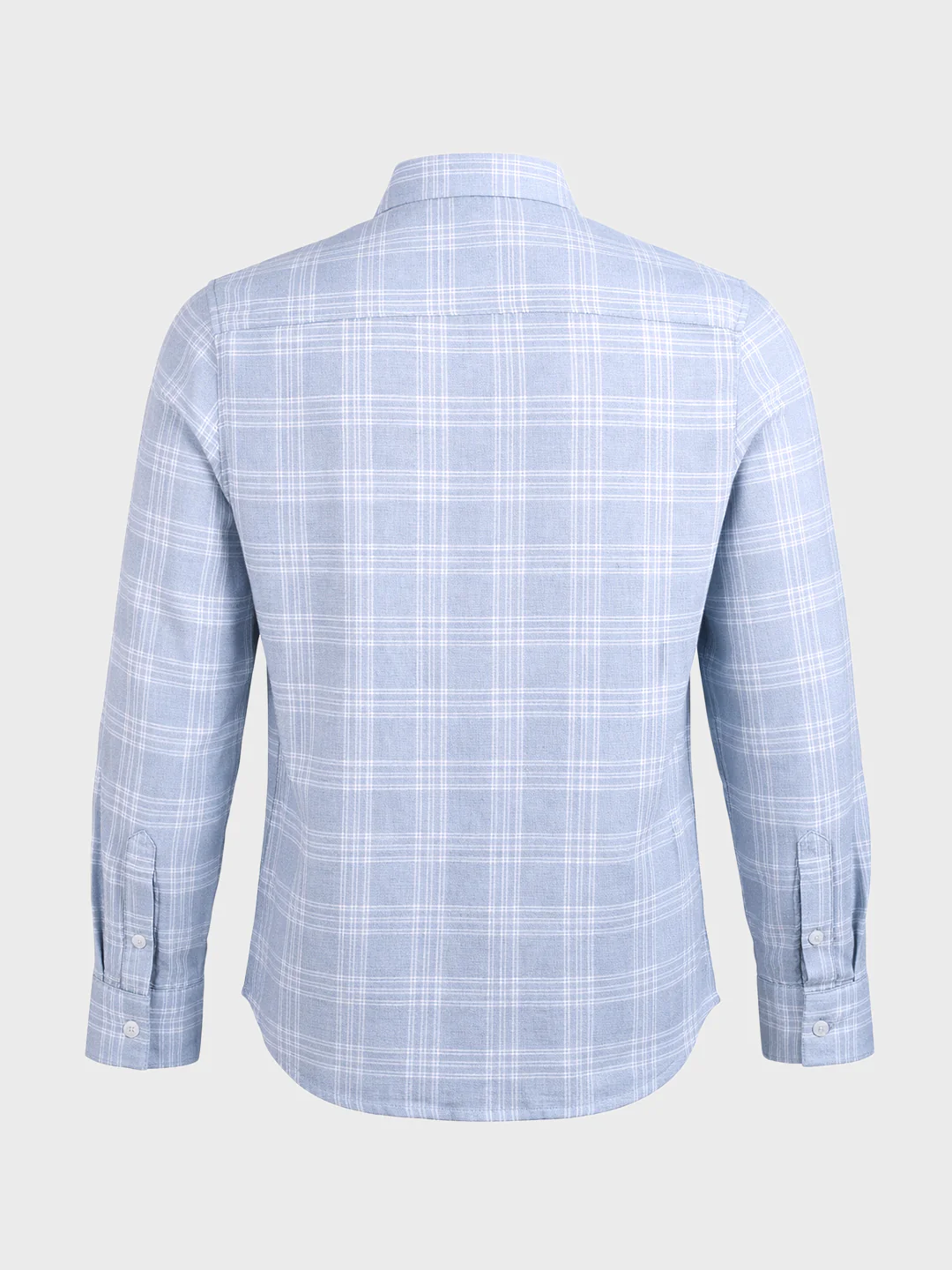 Men's Grey Slim Fit Checked Casual Shirt - Image 7