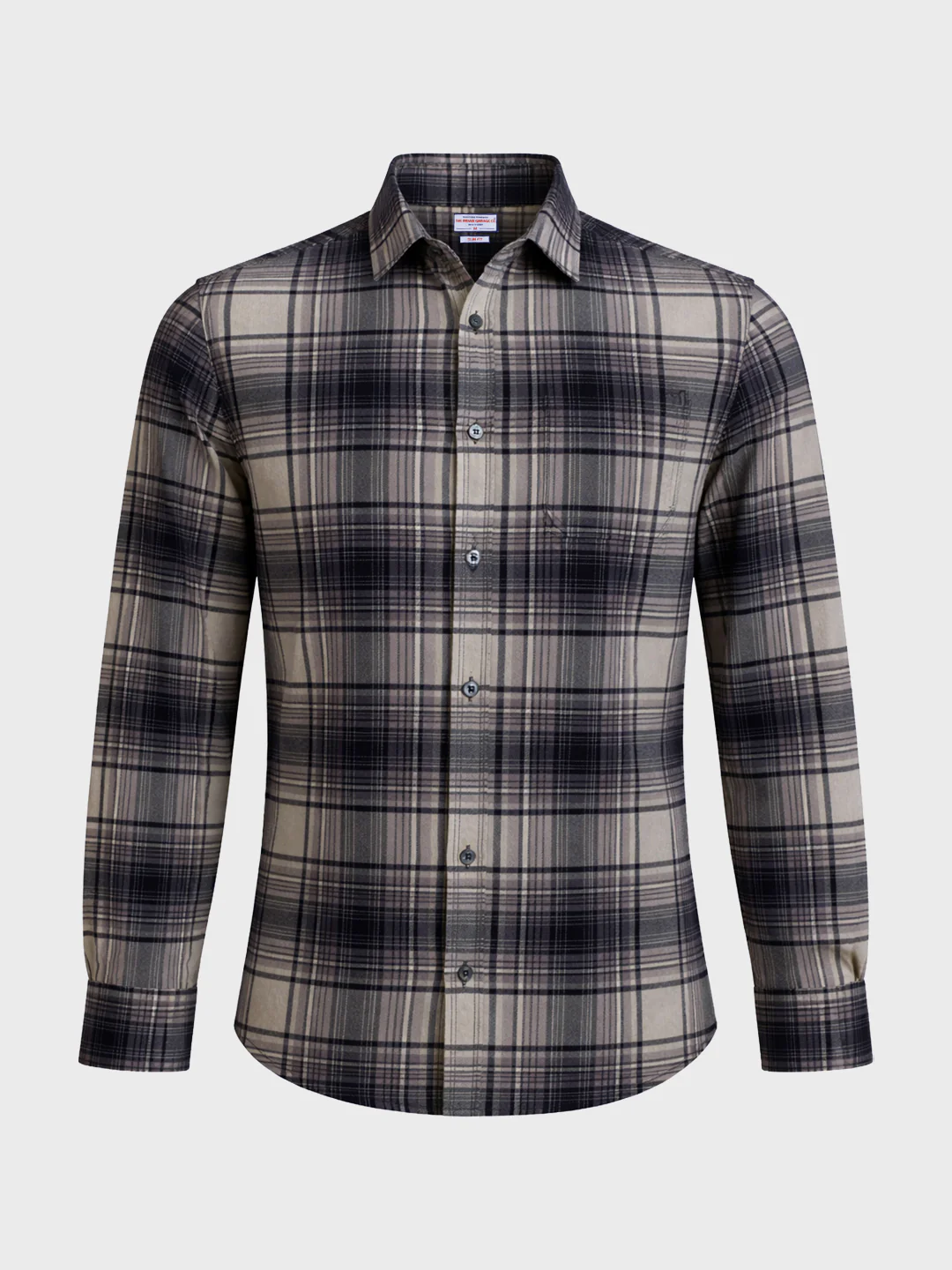 Men's Grey Slim Fit Checked Casual Shirt - Image 6