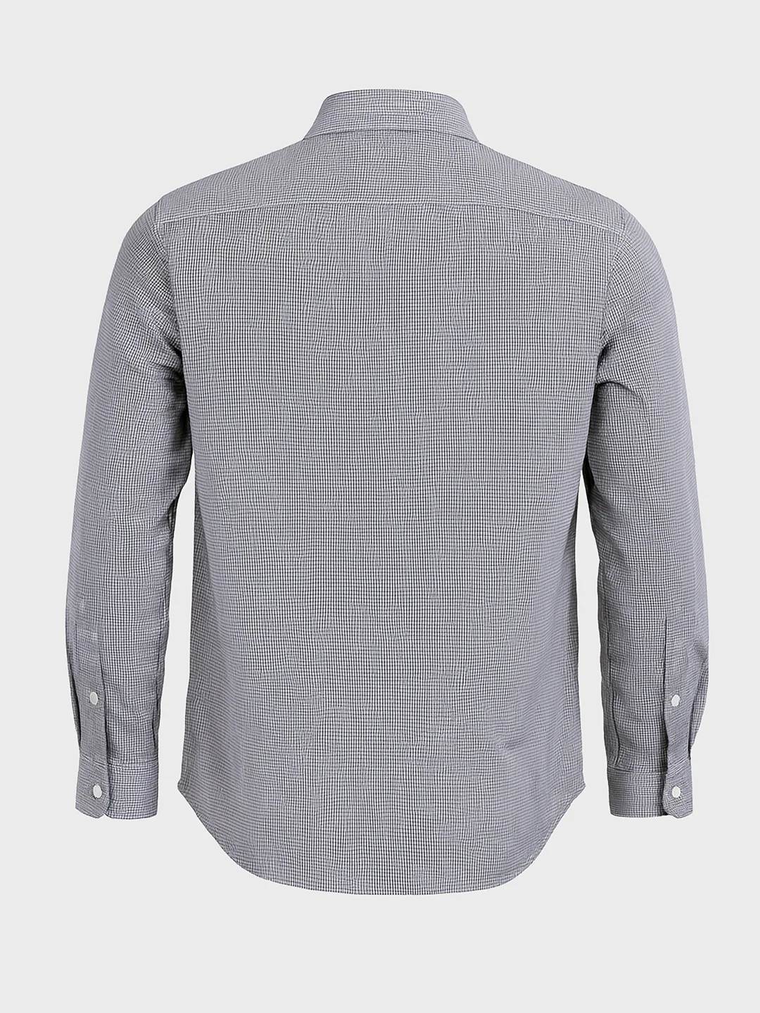 Men's Grey Slim Fit Checked Formal Shirt - Image 4