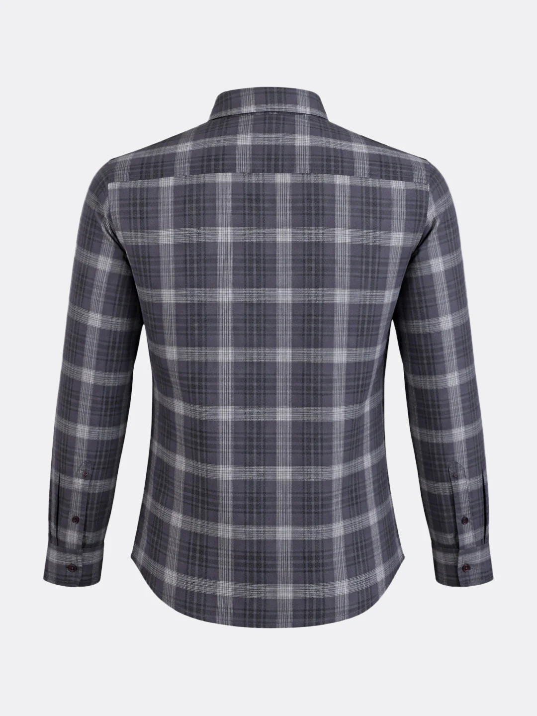 Men's Grey Slim Fit Checkered Casual Shirt - Image 7