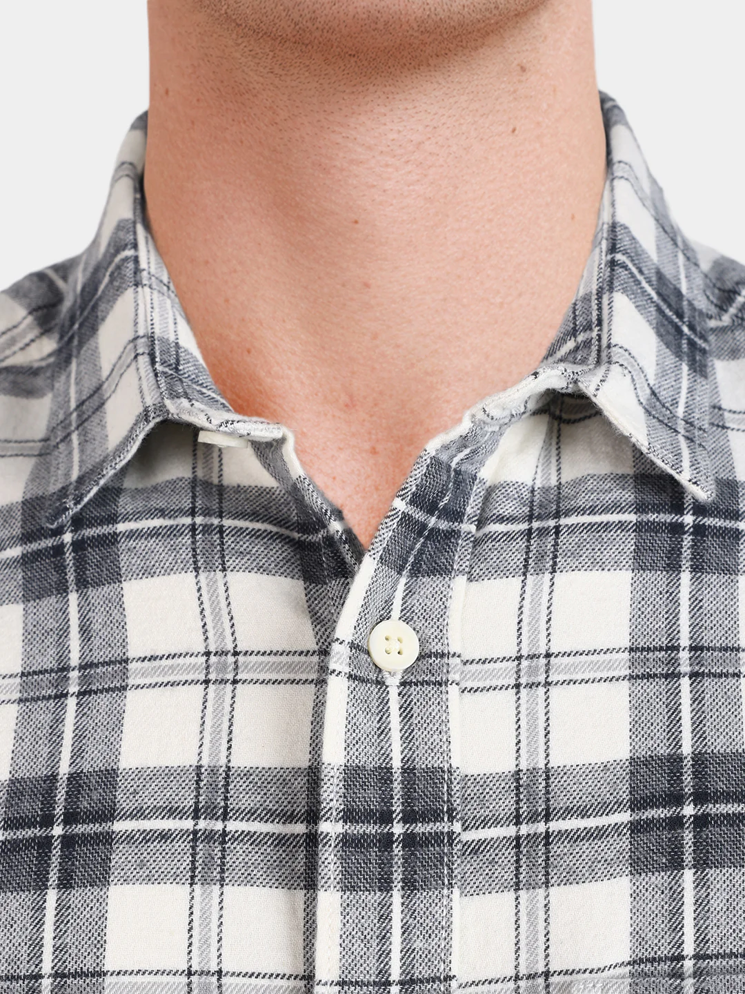 Men's Grey Slim Fit Checkered Casual Shirt - Image 3